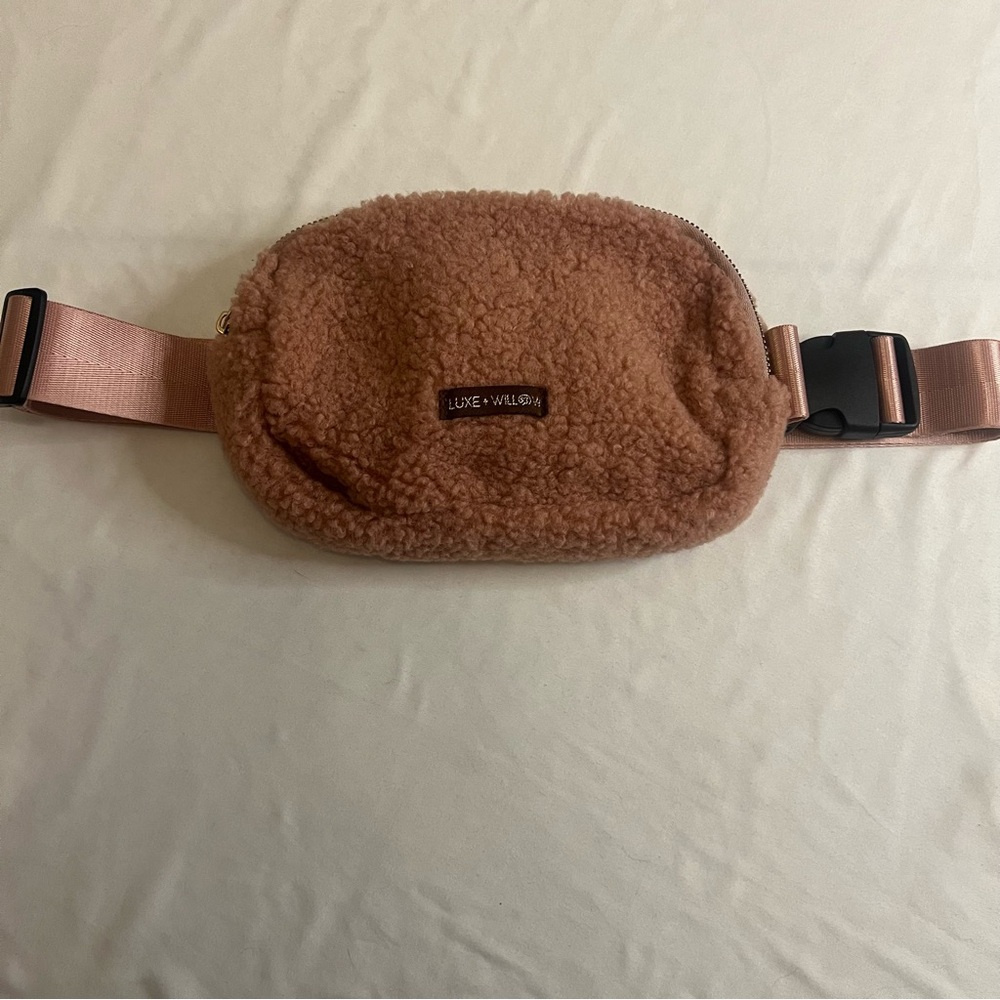 Luxe + Willow Sherpa Belt Bag Fanny Pack Blush Pink
